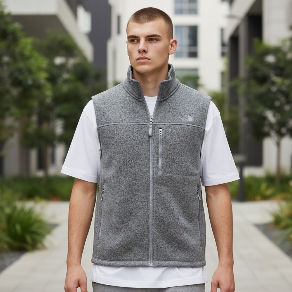 NORTH FACE Gordon Lyons Fleece Vest XXXL Gray Full Zip Gorpcore Hiking Layer